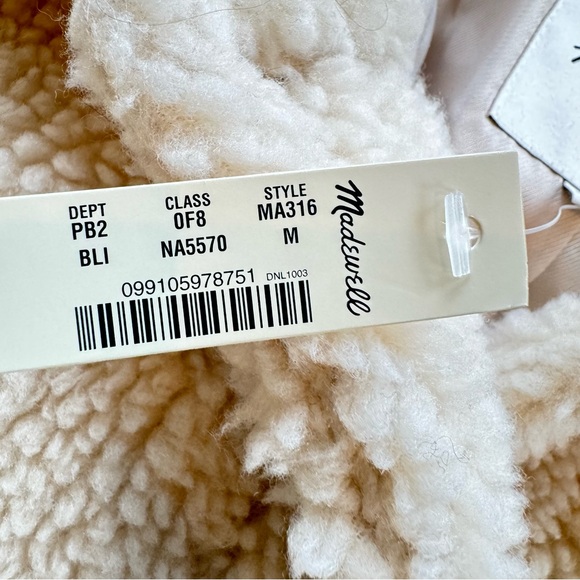 NEW Madewell Sherpa Walton Jacket, Medium Fleece - Picture 11 of 13